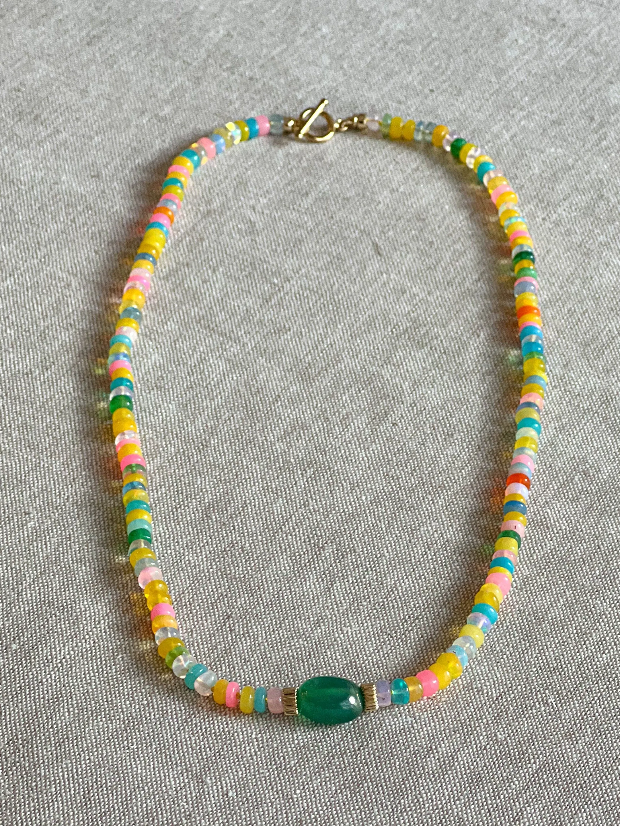 Multi Colored Ethiopian Opals Necklace