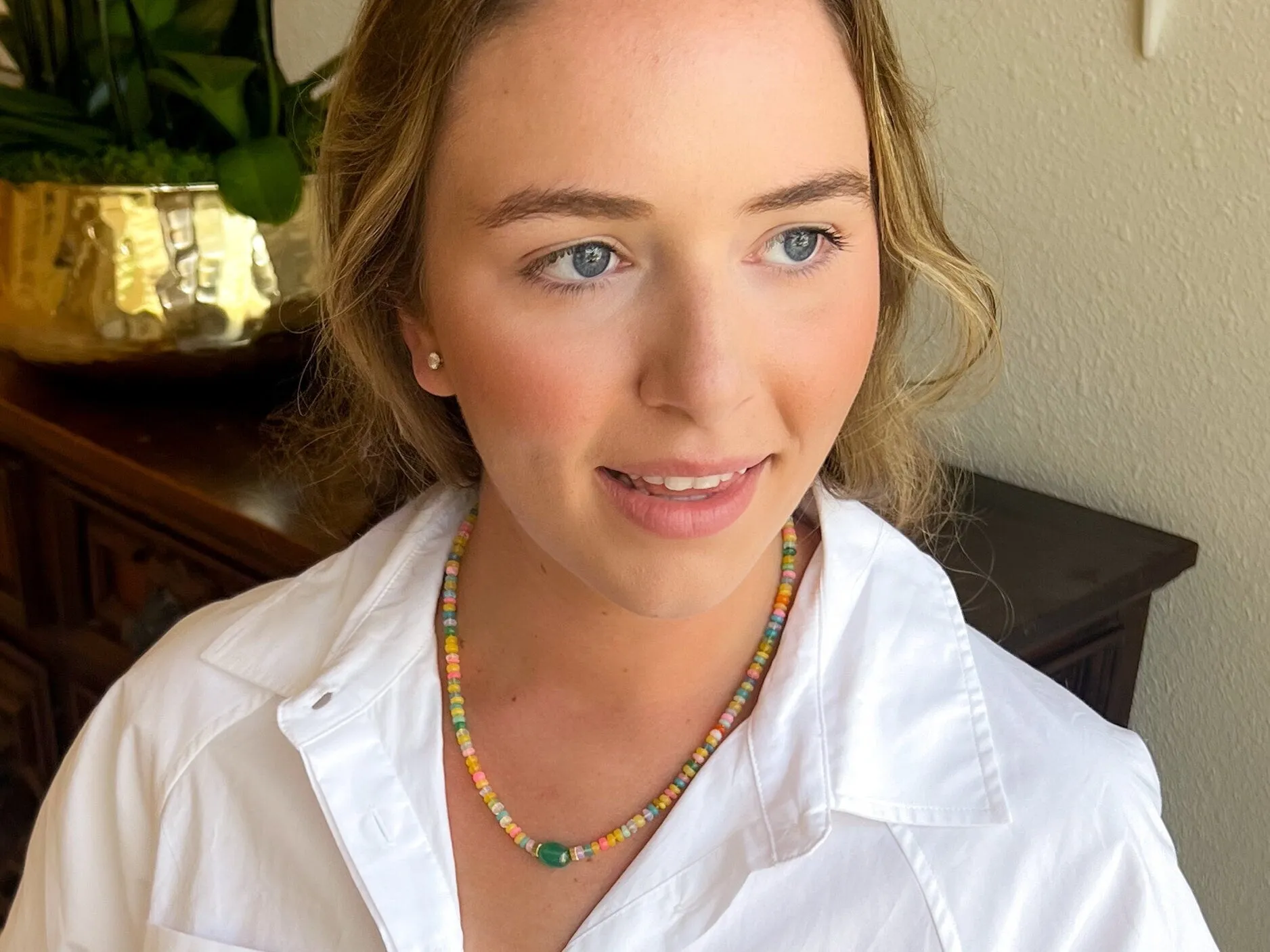 Multi Colored Ethiopian Opals Necklace