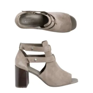 NEW Market &amp; Spruce Riley Cutout Suede Heeled Open Toe Sandal Bootie Sz. 8.5