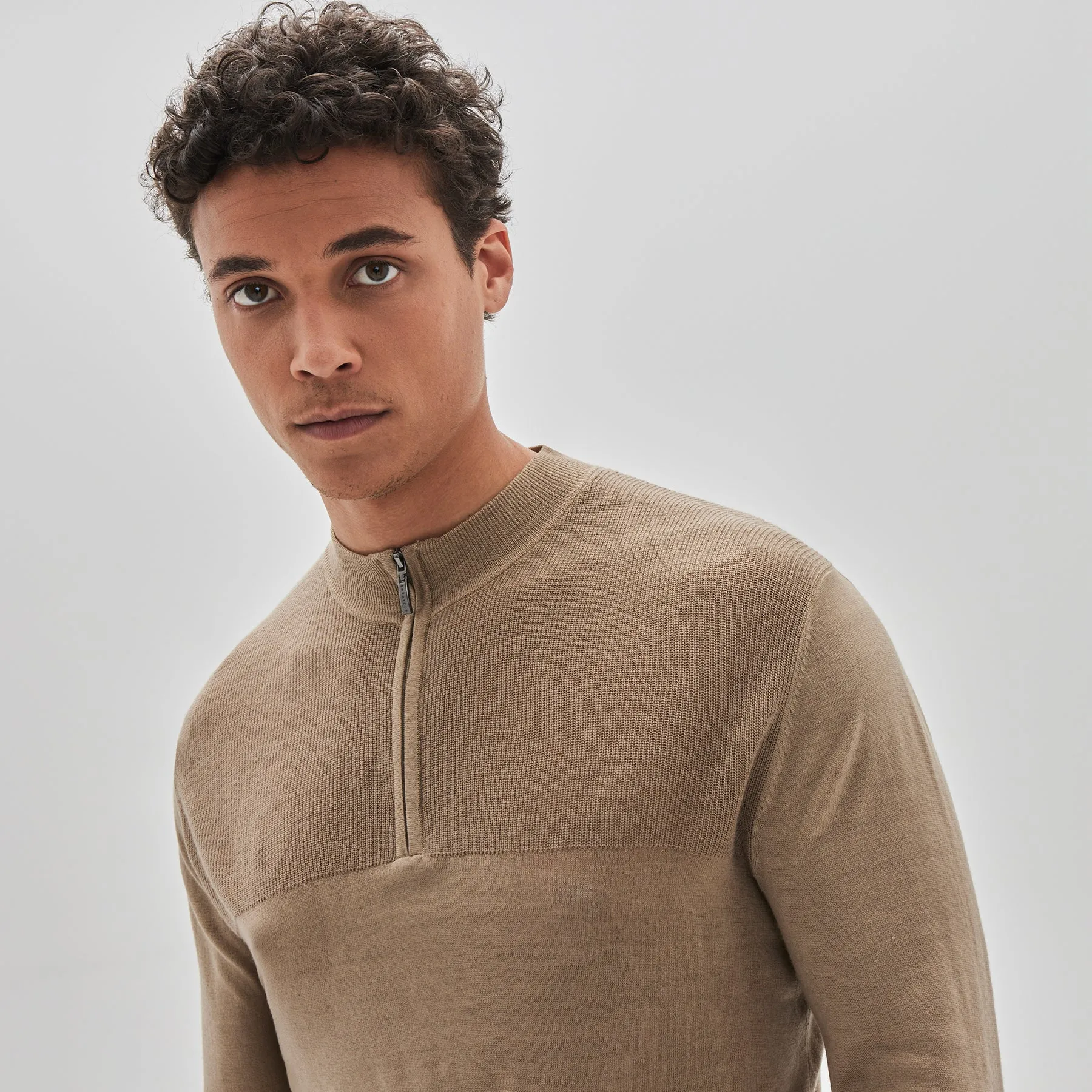 Newbury Zip Sweater - Tan