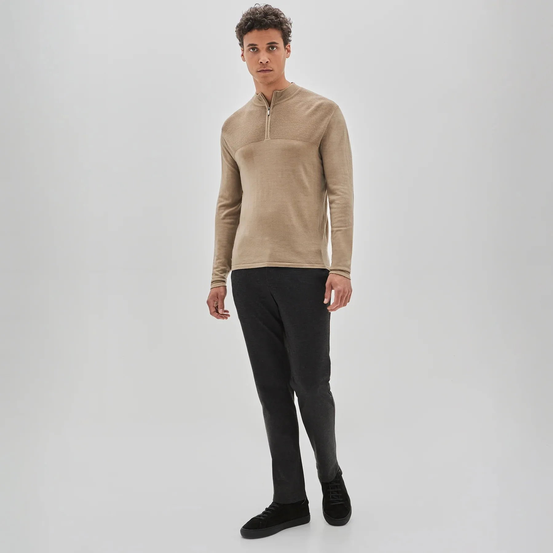 Newbury Zip Sweater - Tan