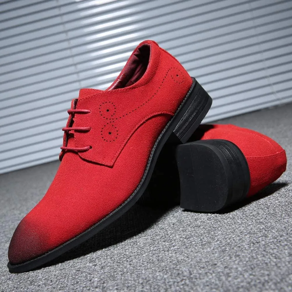 NXY Men's Suede Leather Oxford Shoes Casual Lace Up Dress Shoes Wingtip Brogues Classic Formal Business Shoes