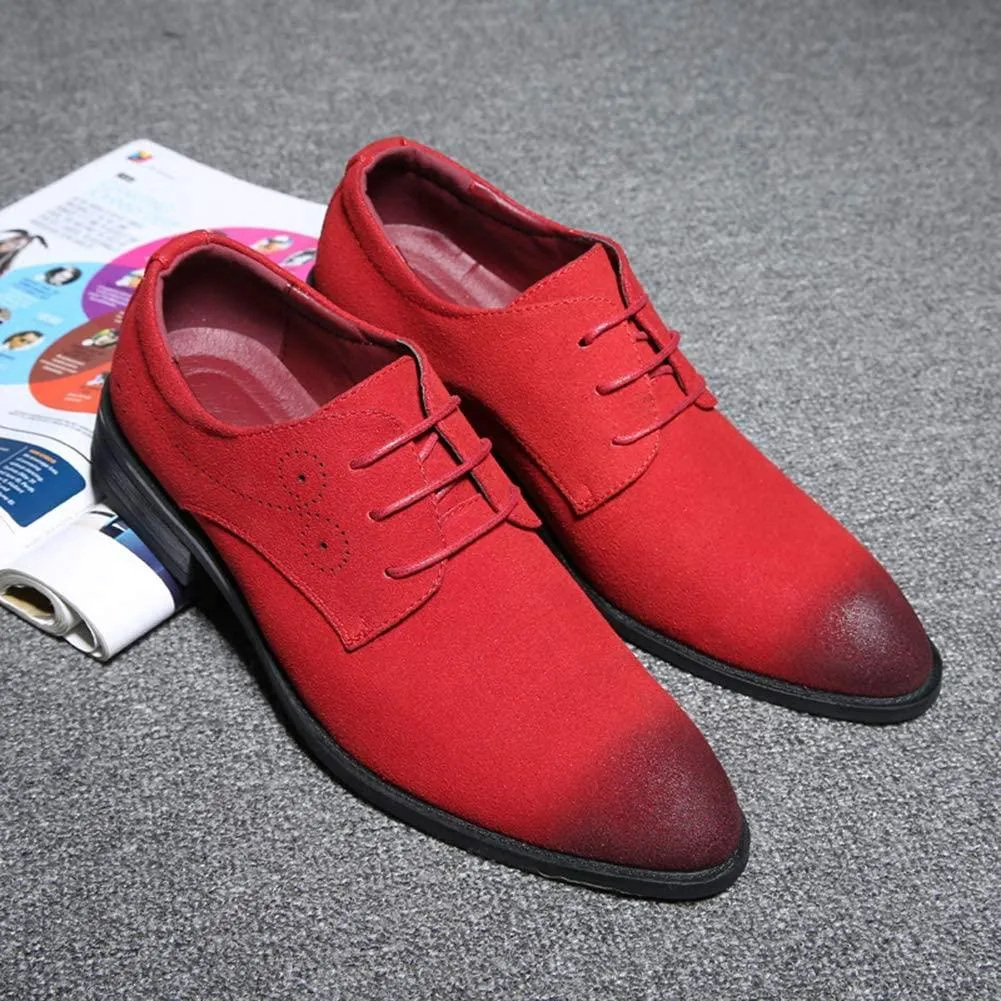 NXY Men's Suede Leather Oxford Shoes Casual Lace Up Dress Shoes Wingtip Brogues Classic Formal Business Shoes