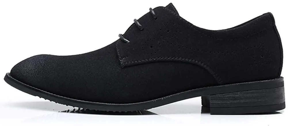 NXY Men's Suede Leather Oxford Shoes Casual Lace Up Dress Shoes Wingtip Brogues Classic Formal Business Shoes