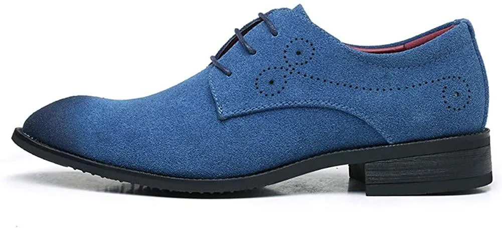 NXY Men's Suede Leather Oxford Shoes Casual Lace Up Dress Shoes Wingtip Brogues Classic Formal Business Shoes