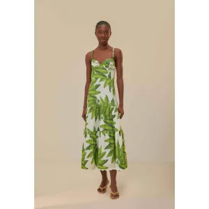 Off-White Palm Fan Midi Dress