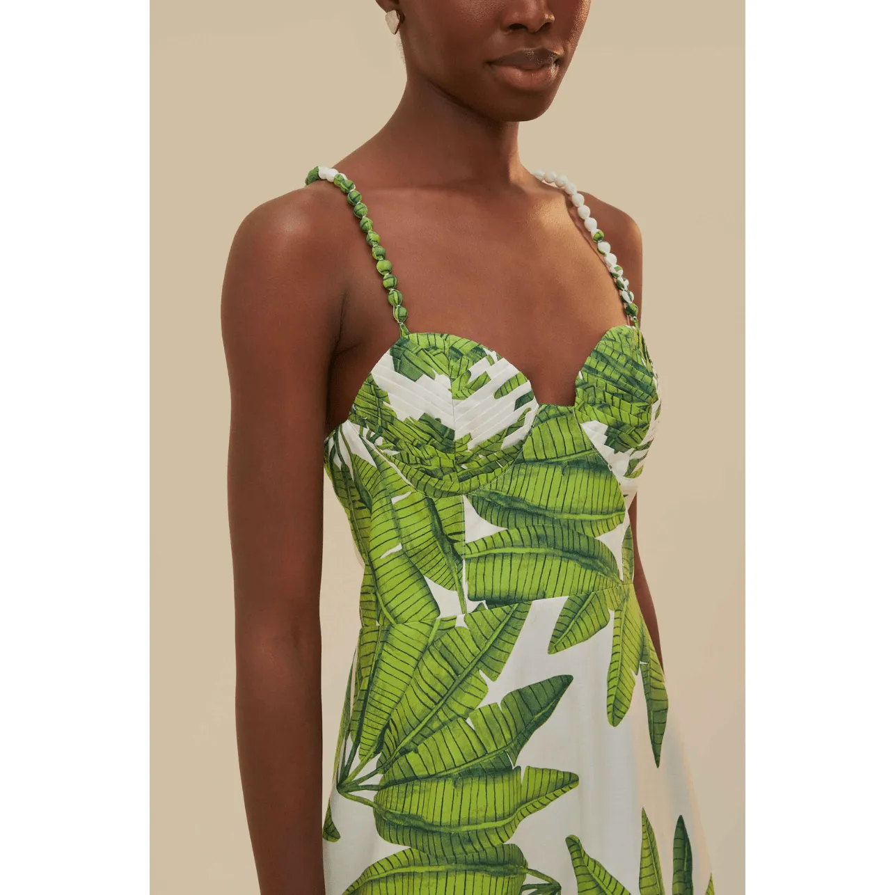 Off-White Palm Fan Midi Dress