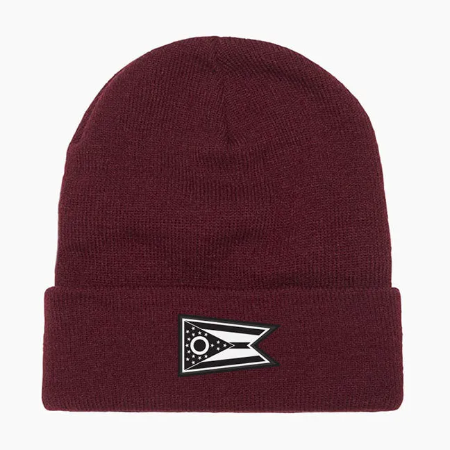 Ohio Flag Cuffed Knit Hat