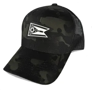 Ohio Flag Midnight Camo Trucker