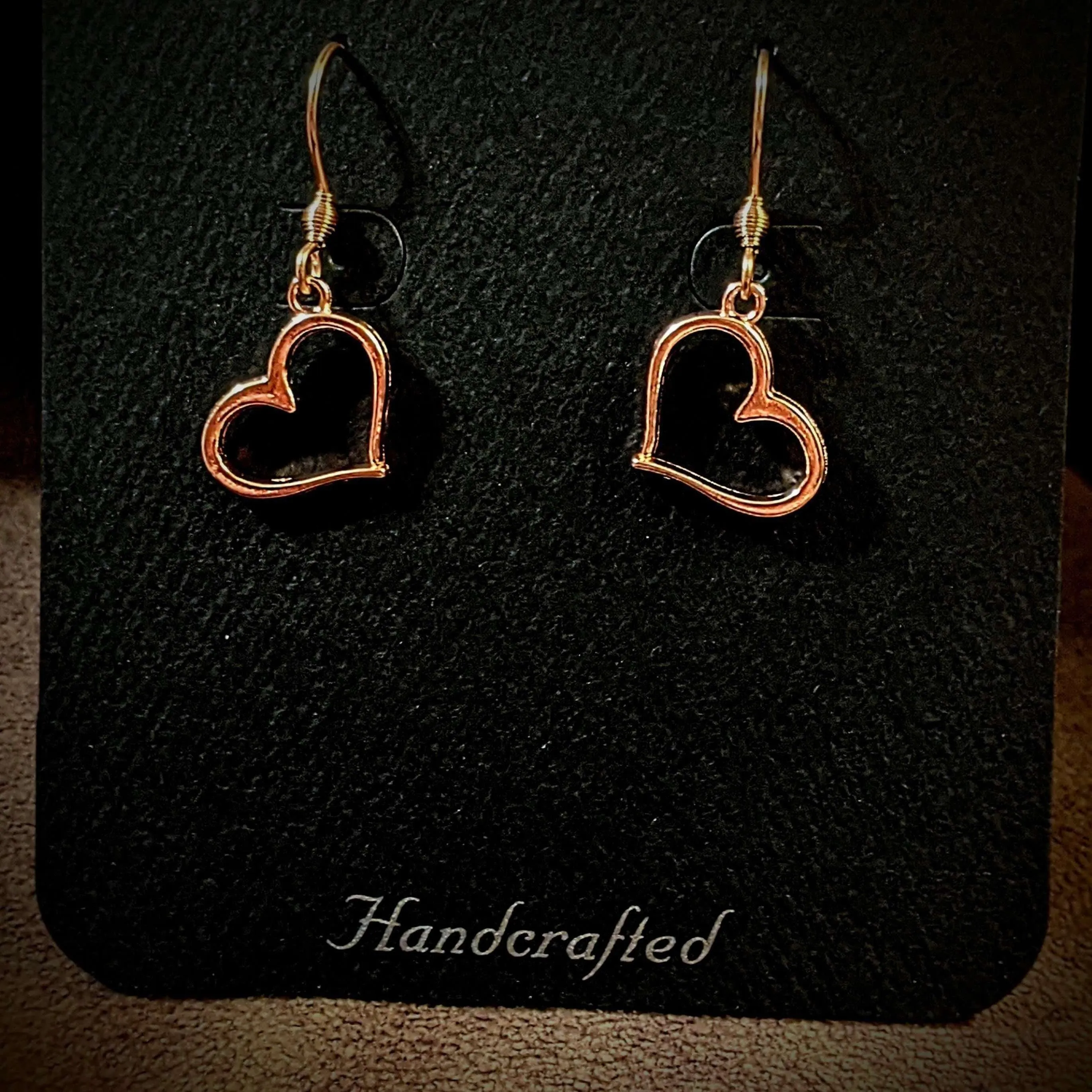 Open Heart Rose Gold necklace and earring set, 18 inch