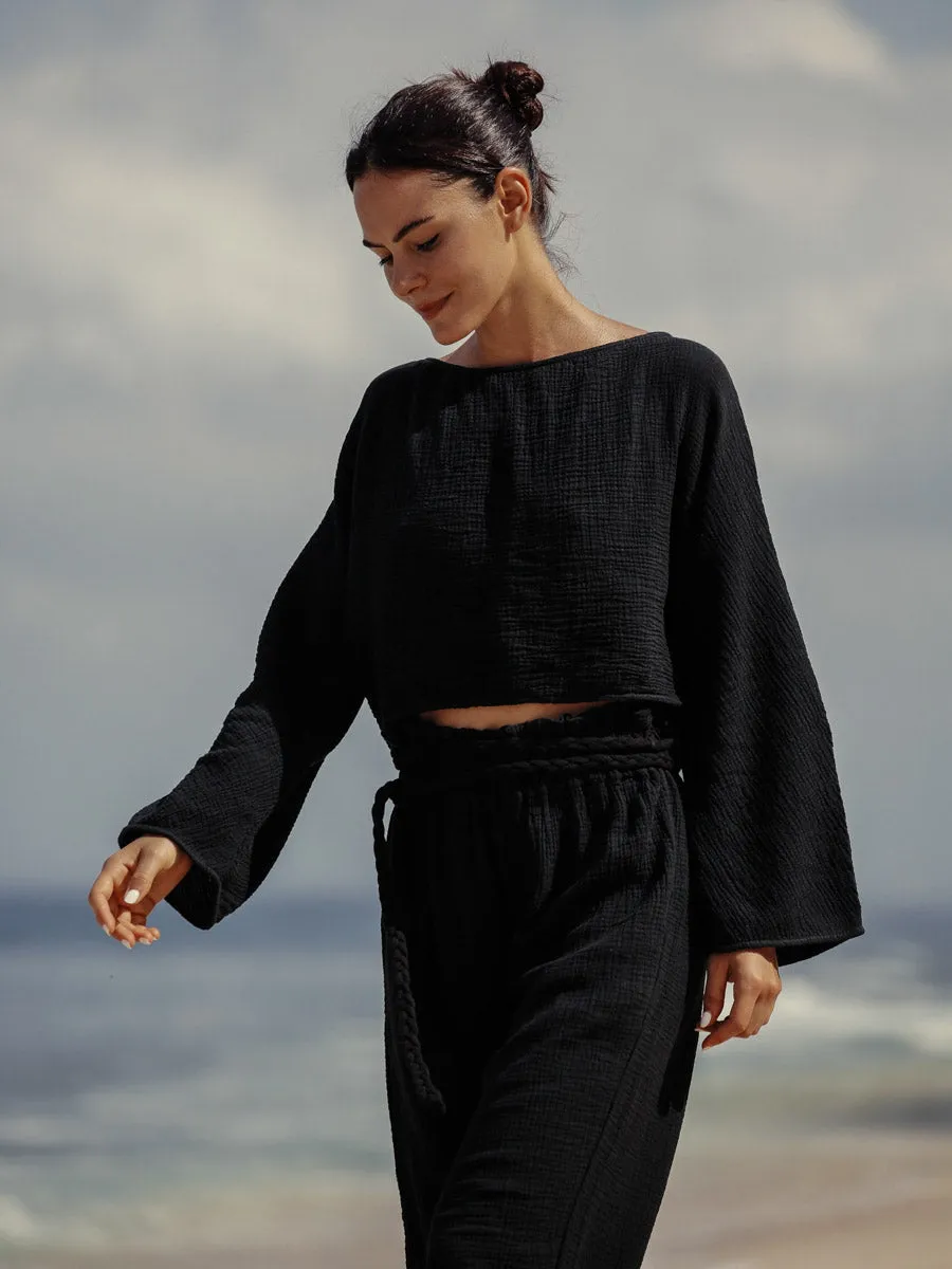 Paloma Paper Bag Pants In Black