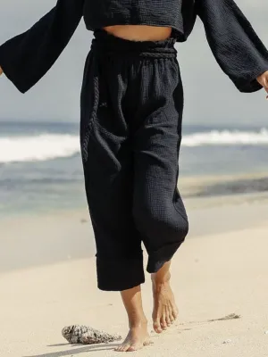 Paloma Paper Bag Pants In Black