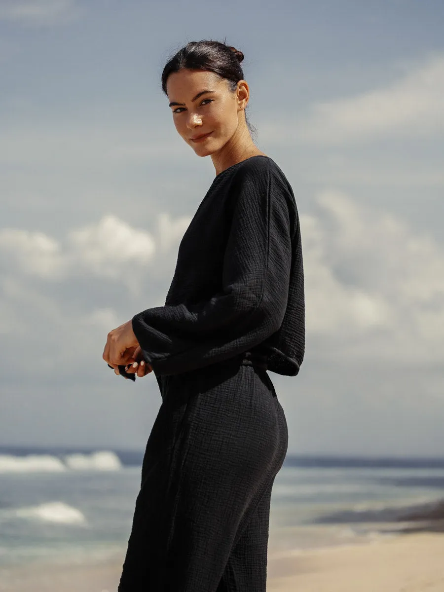 Paloma Paper Bag Pants In Black