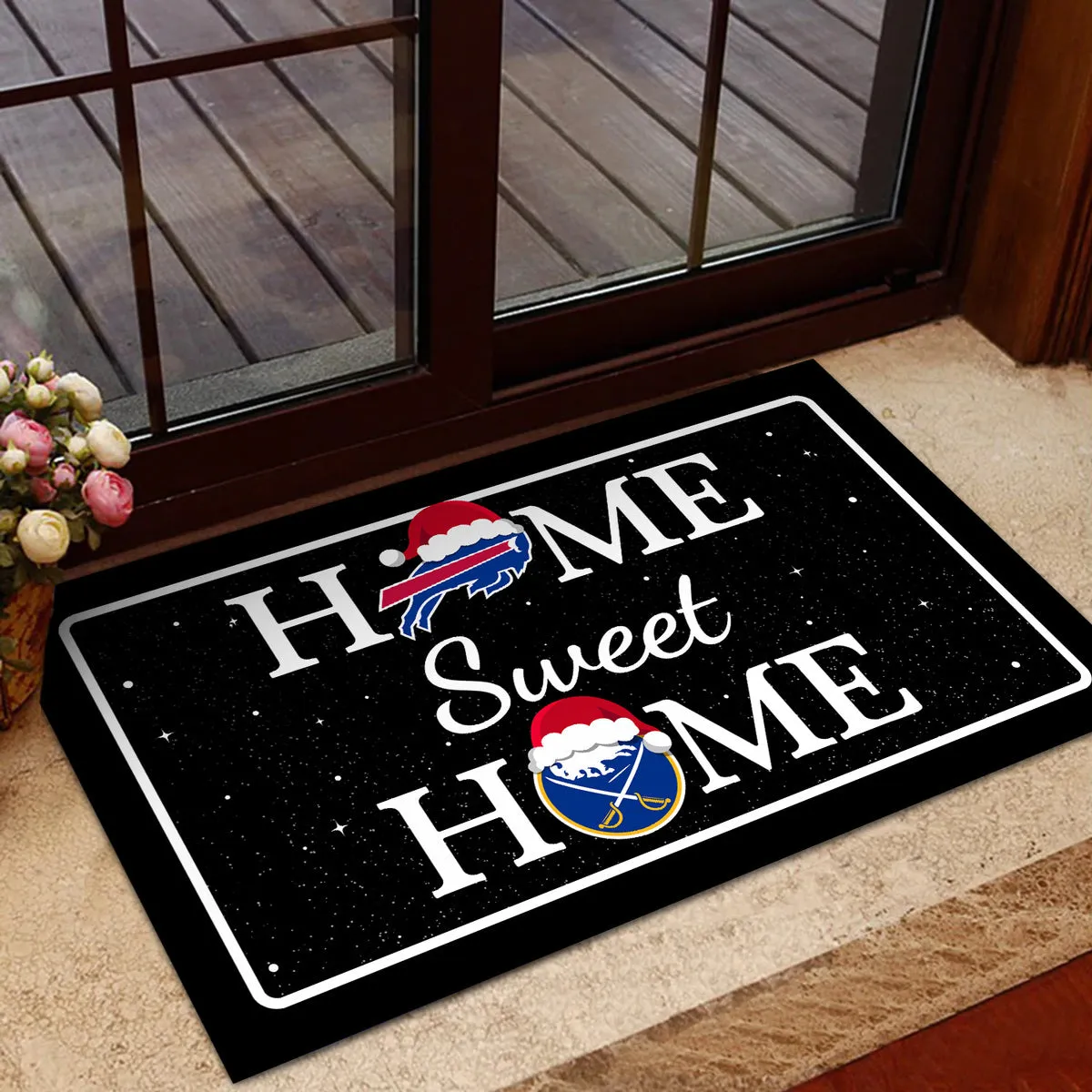 Perfect Christmas Doormat Buffalo B, SBR -  Anti Slip Indoor Doormat