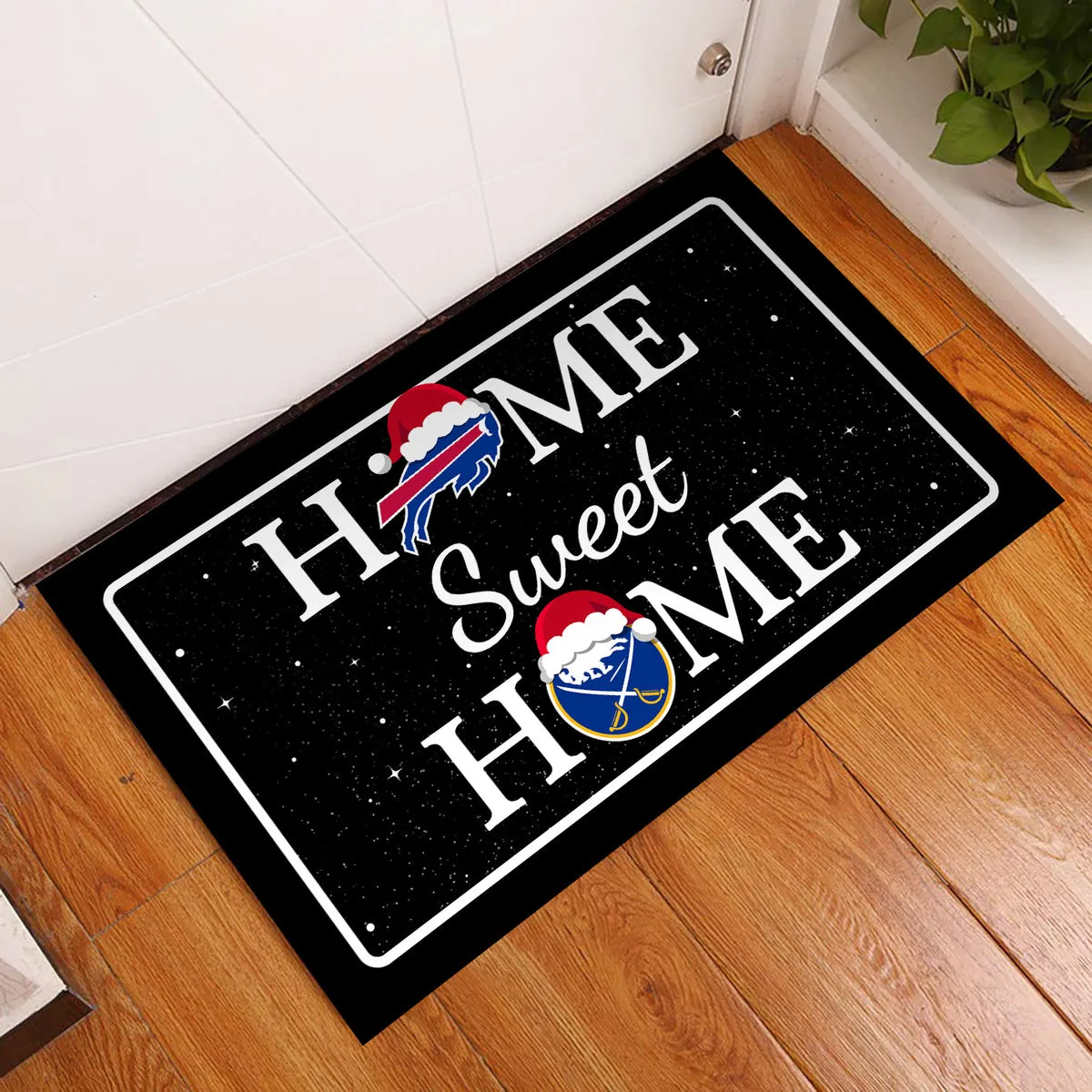 Perfect Christmas Doormat Buffalo B, SBR -  Anti Slip Indoor Doormat