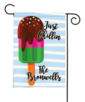 Personalized Summer Garden Flag - Big Popsicle