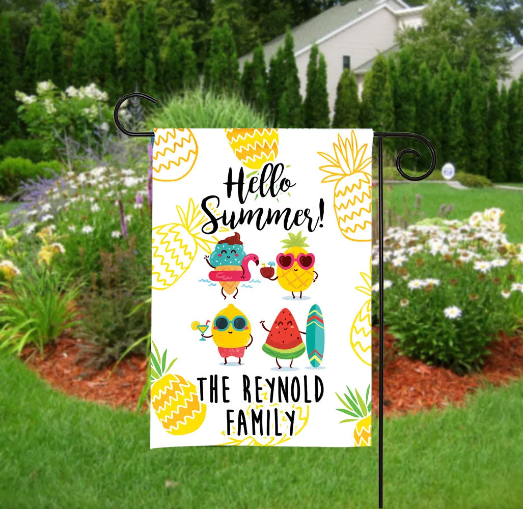 Personalized Summer Garden Flag - Summer Food Pals