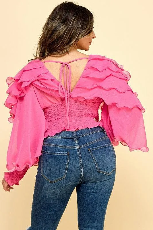PINK LAYED TOP
