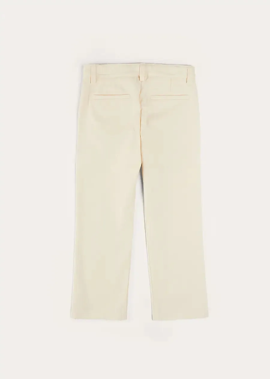 Plain Pocket Detail Trousers in White (4-10yrs)