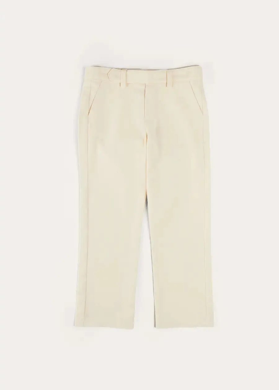 Plain Pocket Detail Trousers in White (4-10yrs)
