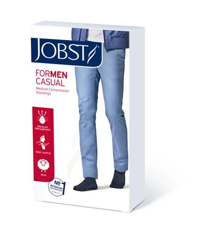 PR/1 JOBST CASUAL MEN, KNEE HIGH, 15-20MMHG, MD, KHAKI, CLOSED TOE