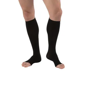 PR/1 JOBST MEDICAL LEG WEAR, MEN, RIBBED, KNEE HIGH, 30-40MMHG, XL, BLACK, OPEN TOE