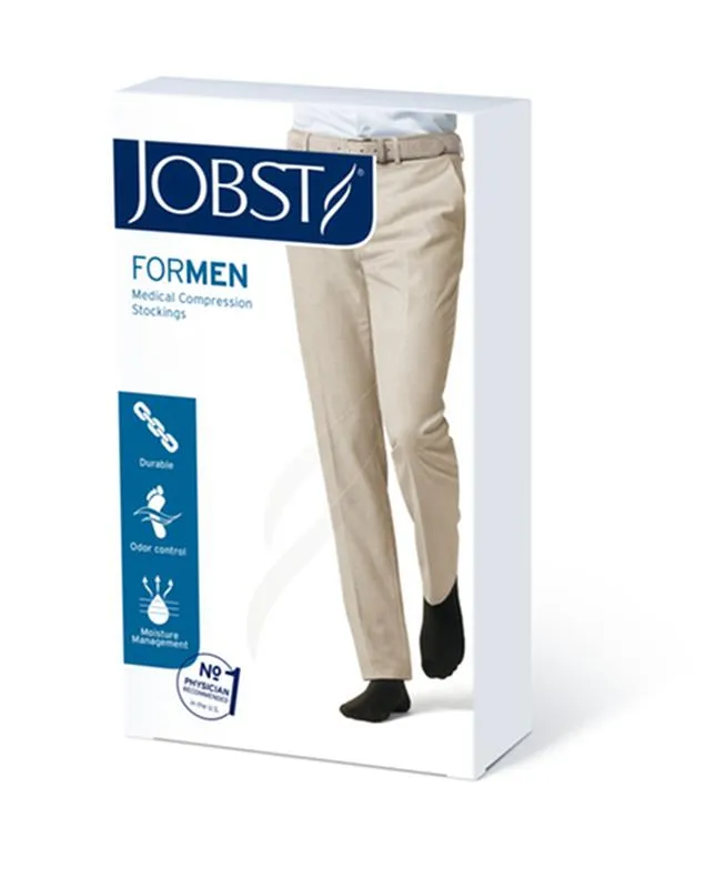 PR/1 JOBST MEDICAL LEG WEAR, MEN, RIBBED, KNEE HIGH, 30-40MMHG, XL, BLACK, OPEN TOE