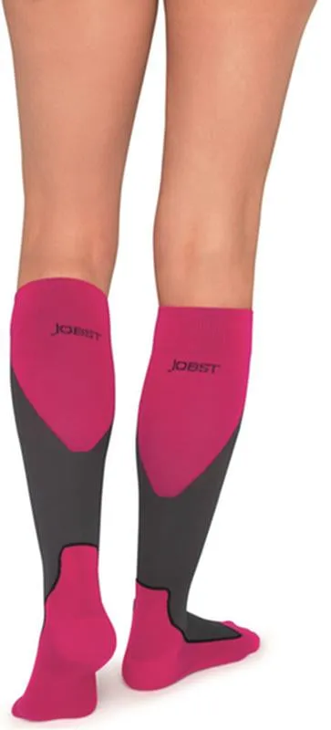PR/1 JOBST SPORT STOCKING UNISEX, 15-20MMHG, X-LG, PINK/GREY, KNEE-HIGH CLOSED TOE