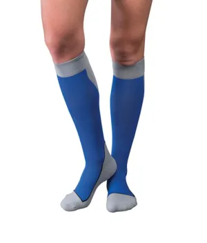 PR/1 JOBST SPORT STOCKING UNISEX, 15-20MMHG, X-LG, ROYAL BLUE/GREY , CLOSED TOE