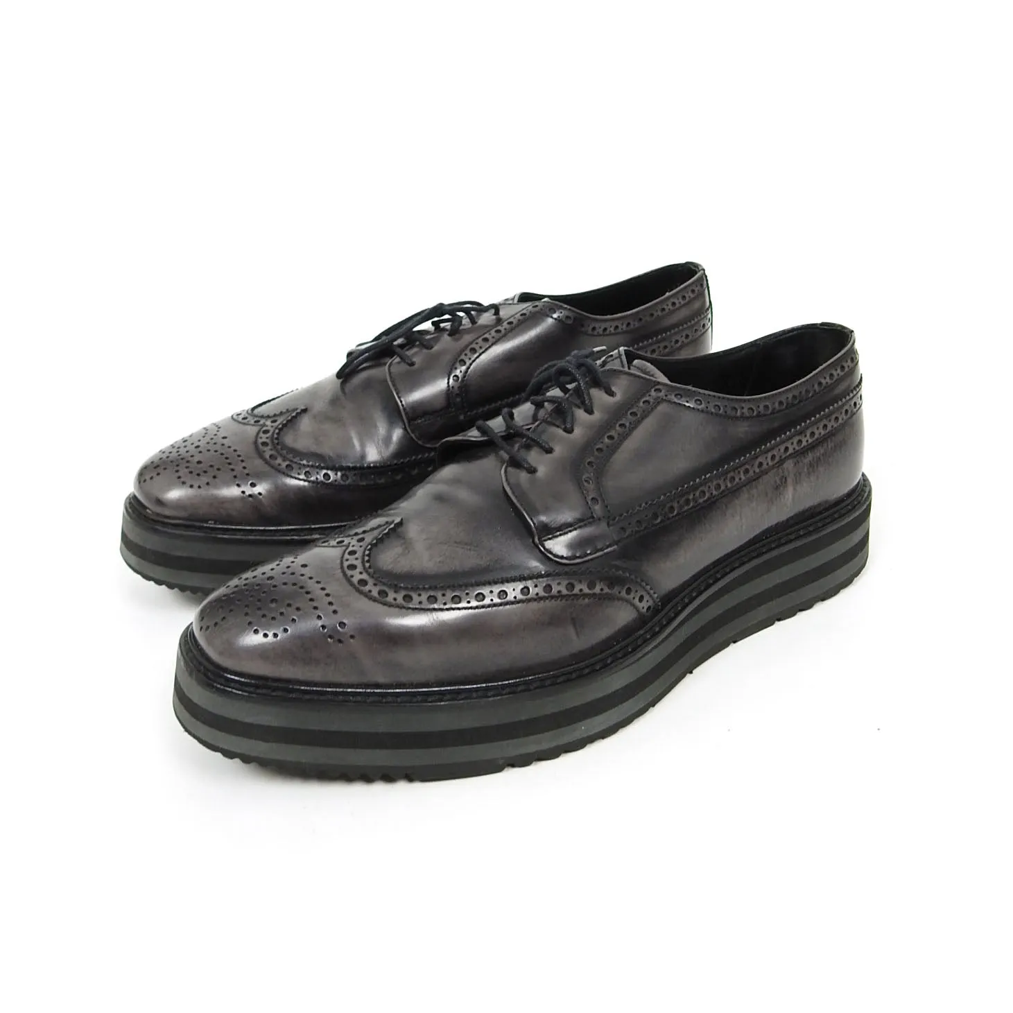 Prada Spazzolato Fume Brogues Size 9.5