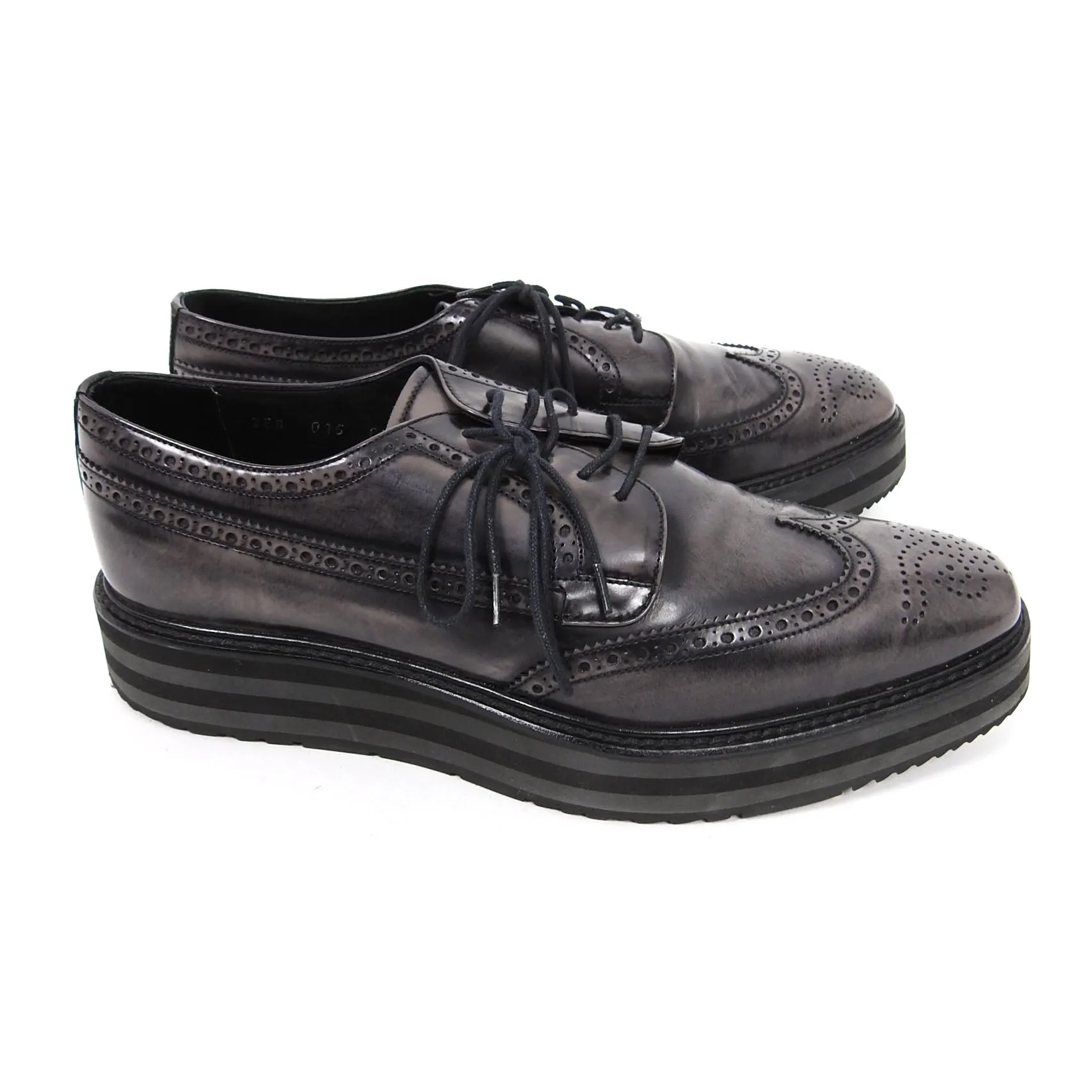 Prada Spazzolato Fume Brogues Size 9.5