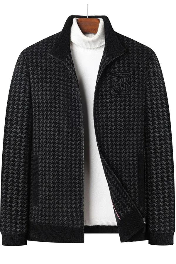 Printed Stand Collar Men's Casual Padded Jacket
