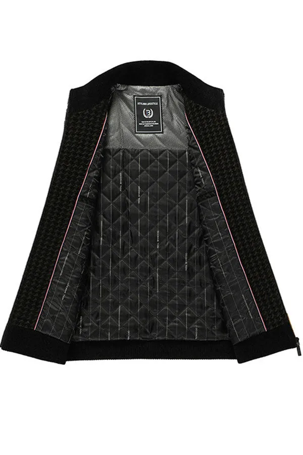 Printed Stand Collar Men's Casual Padded Jacket