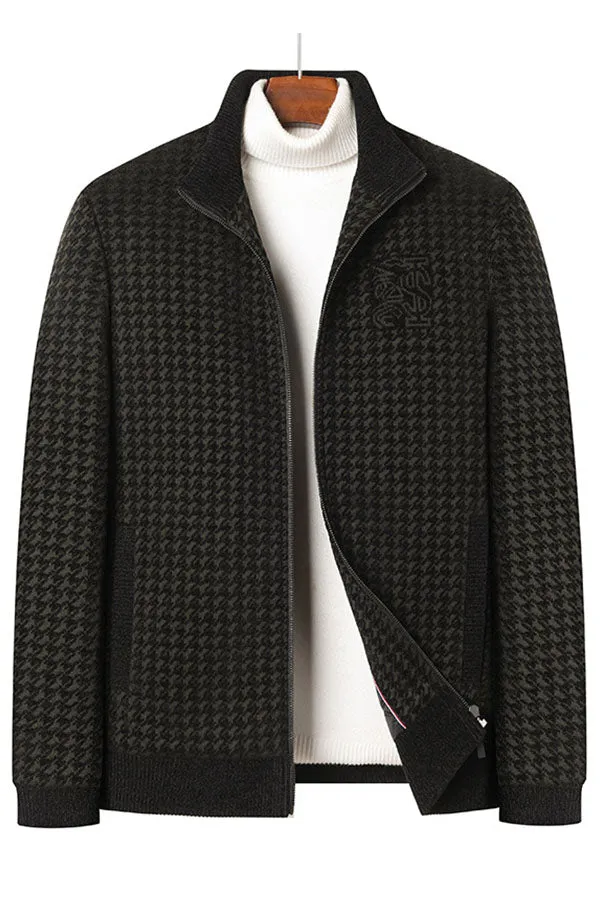 Printed Stand Collar Men's Casual Padded Jacket