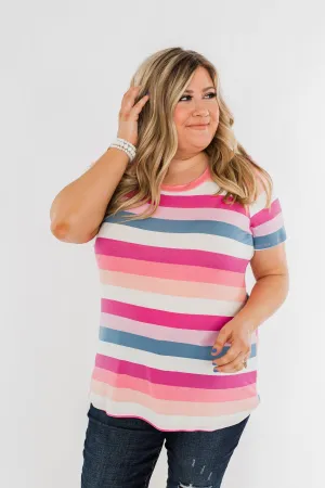 Promise Me This Striped Top- Shades of Pink