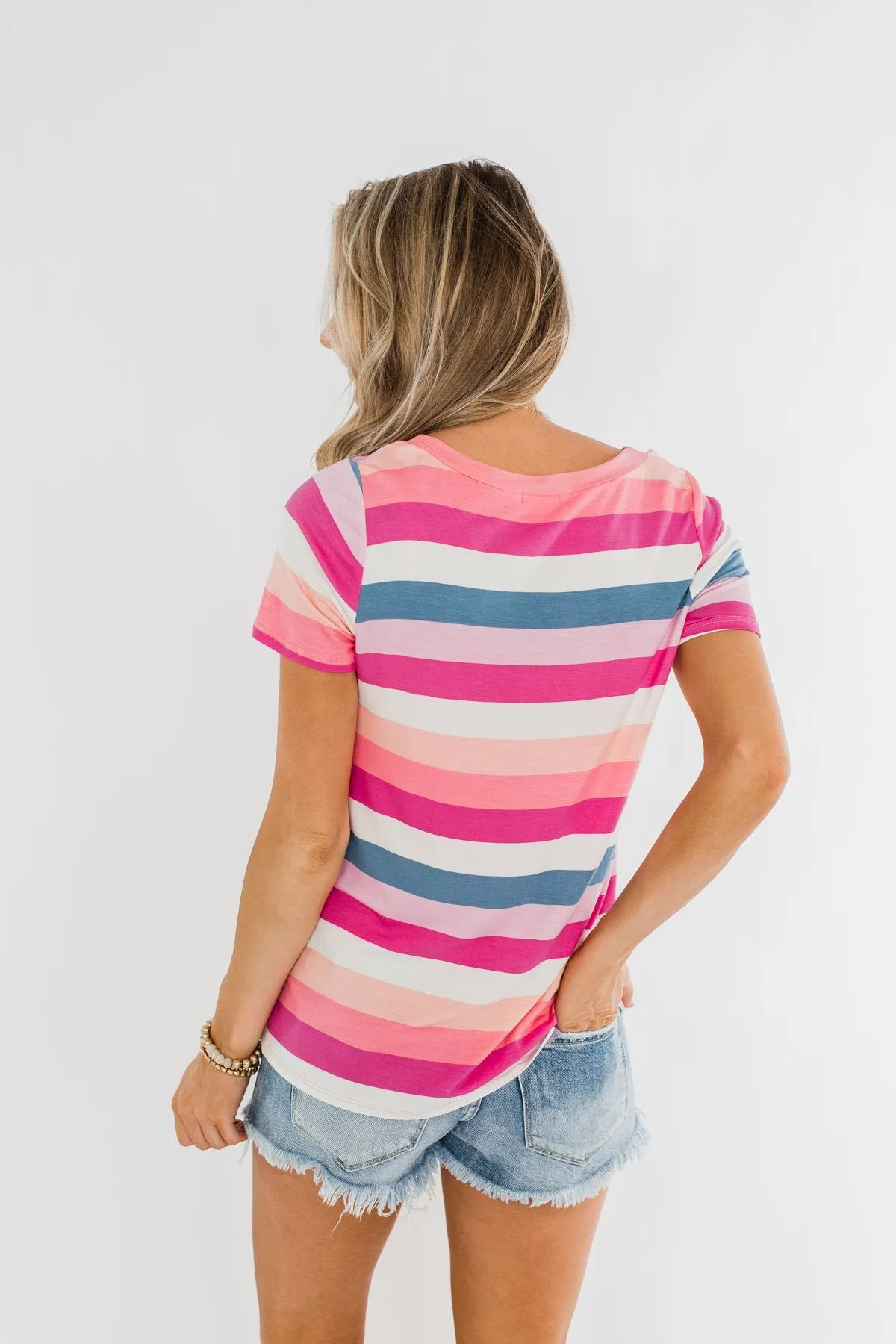 Promise Me This Striped Top- Shades of Pink