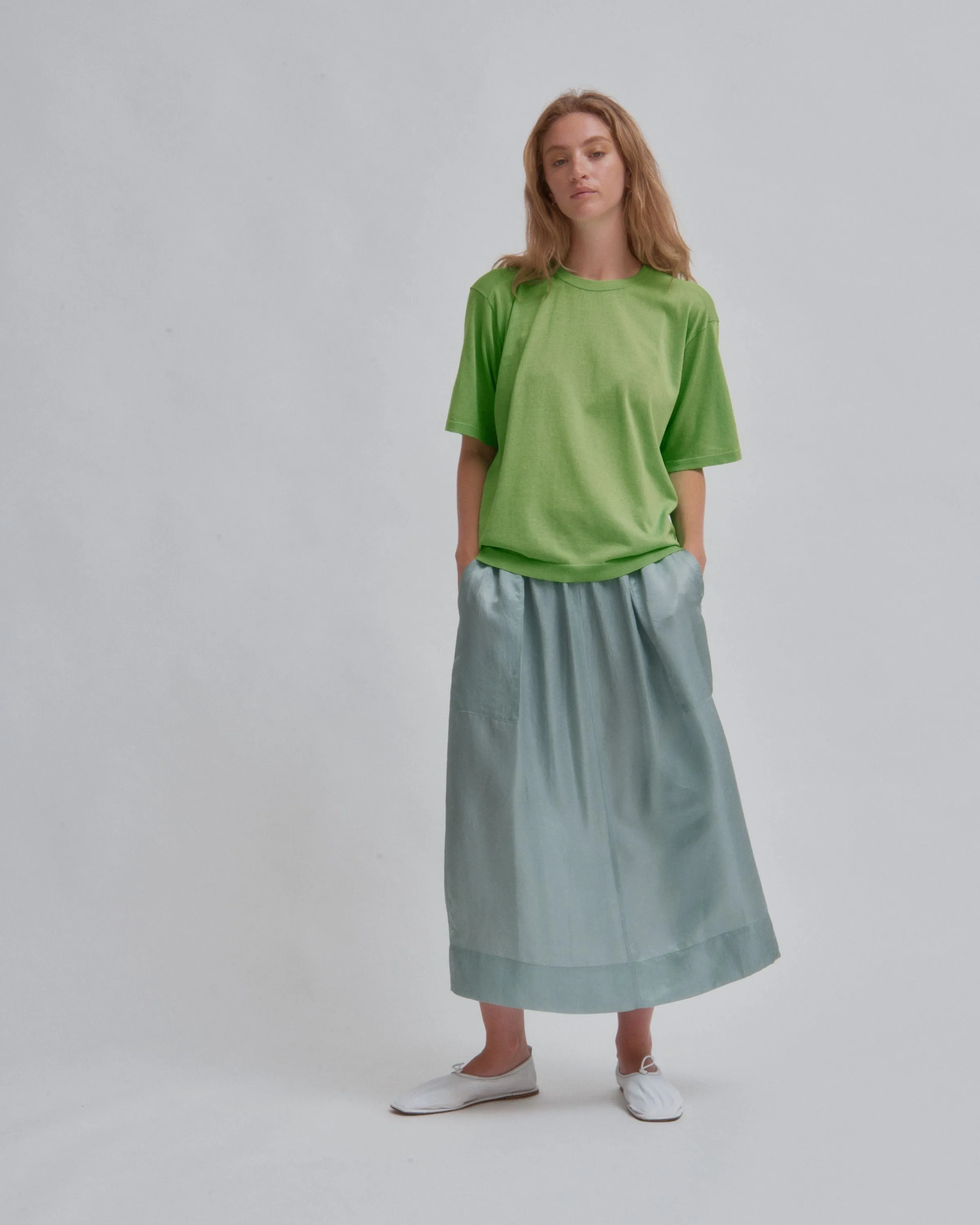 Pull-On Skirt in Sea Foam