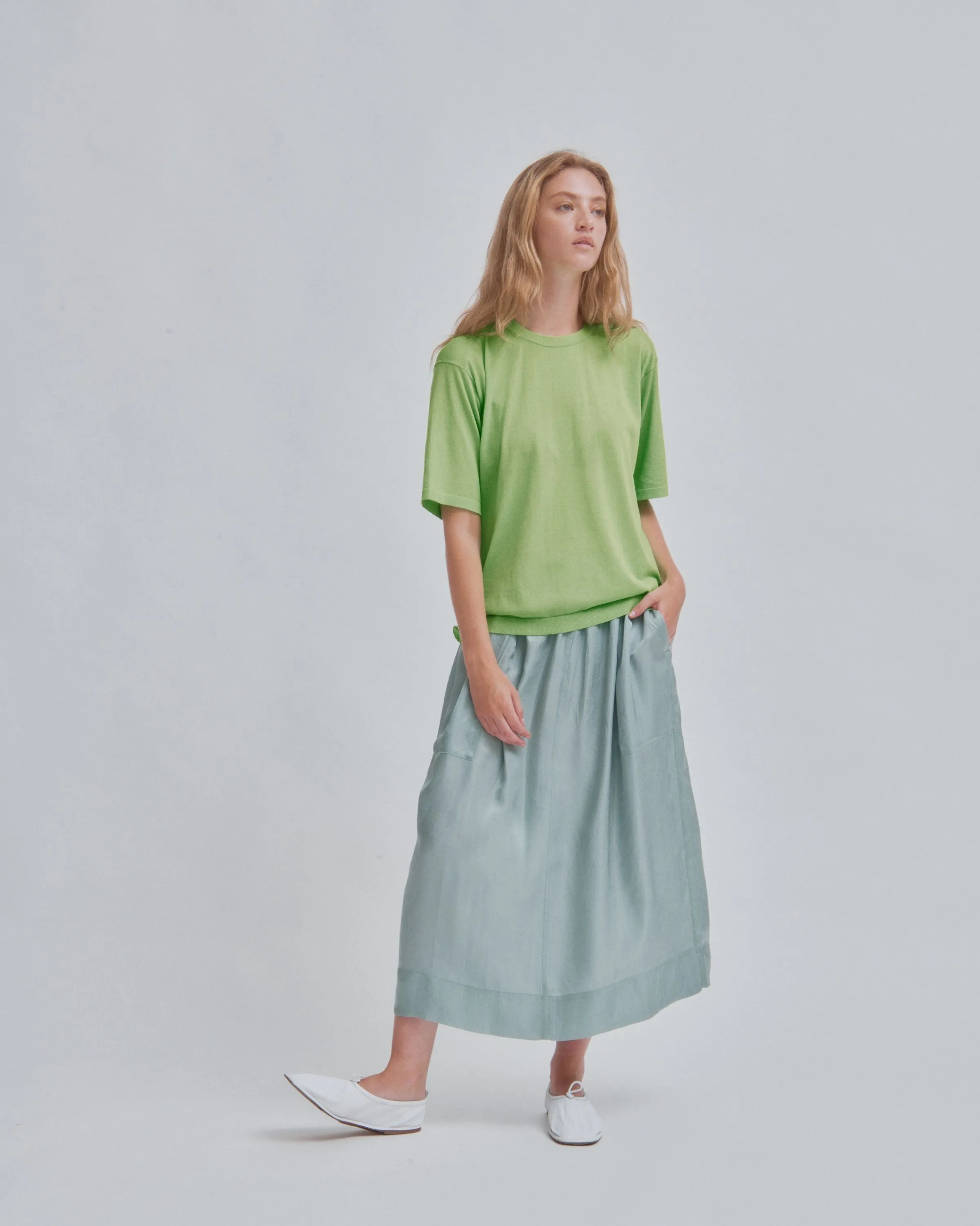 Pull-On Skirt in Sea Foam