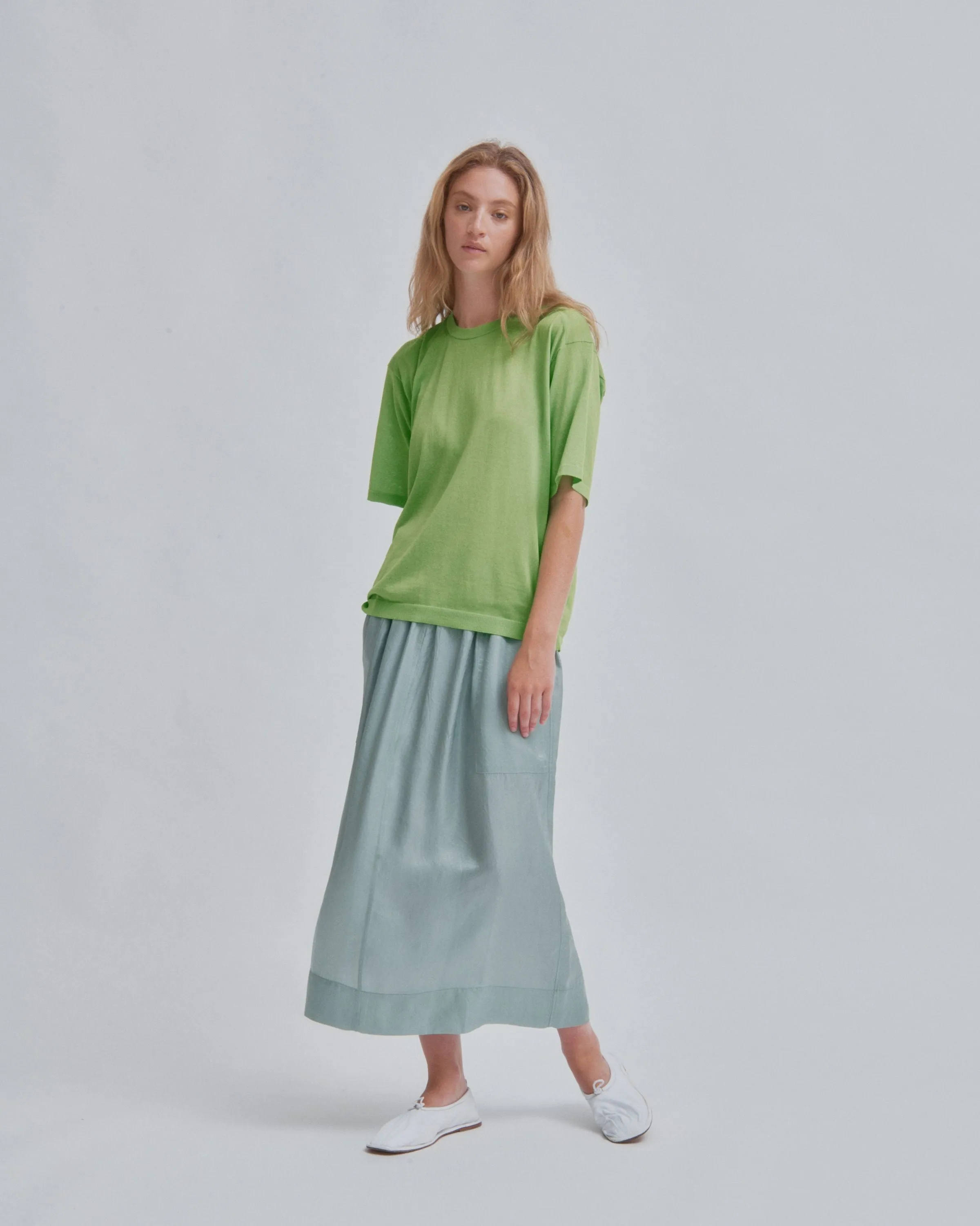 Pull-On Skirt in Sea Foam