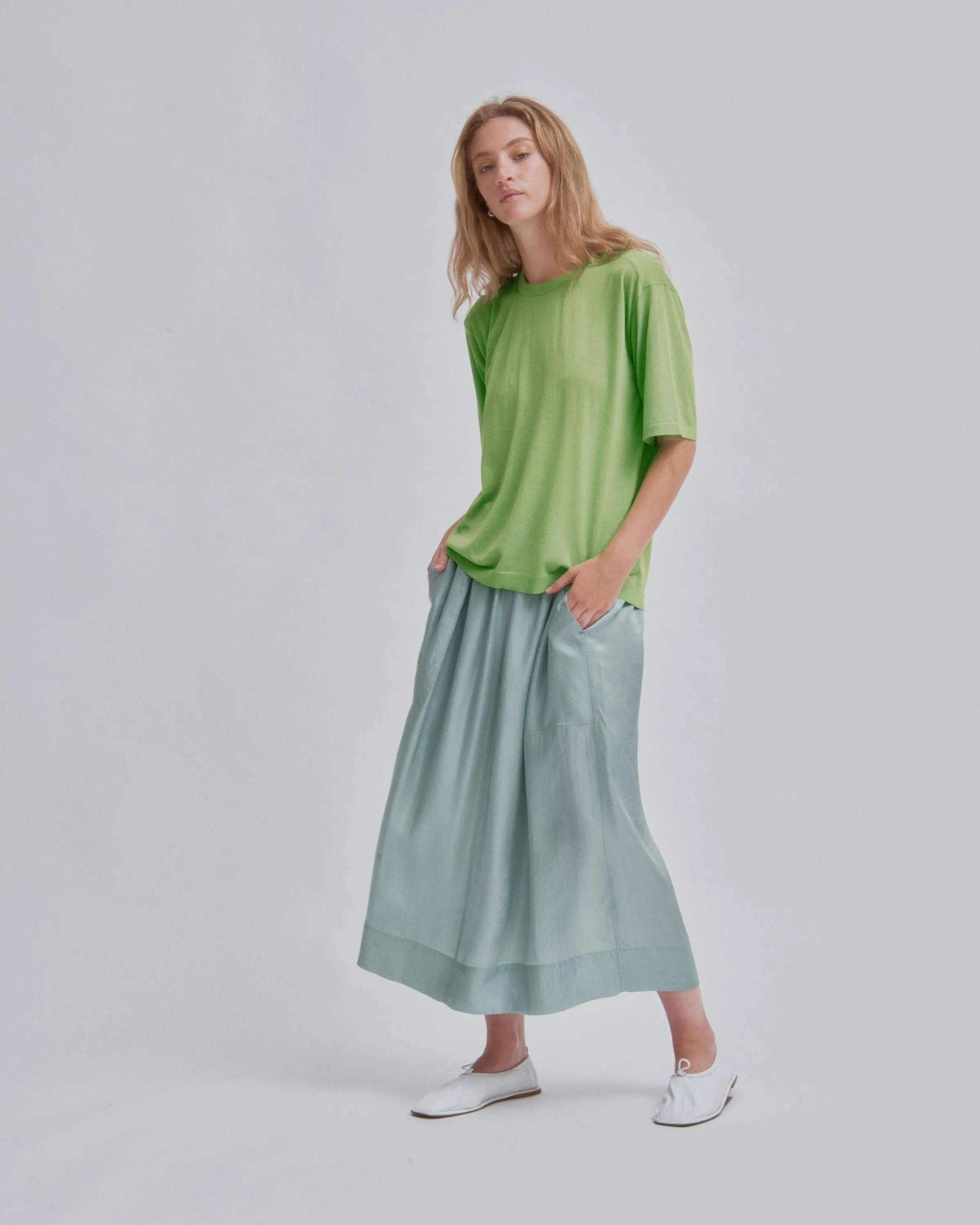 Pull-On Skirt in Sea Foam