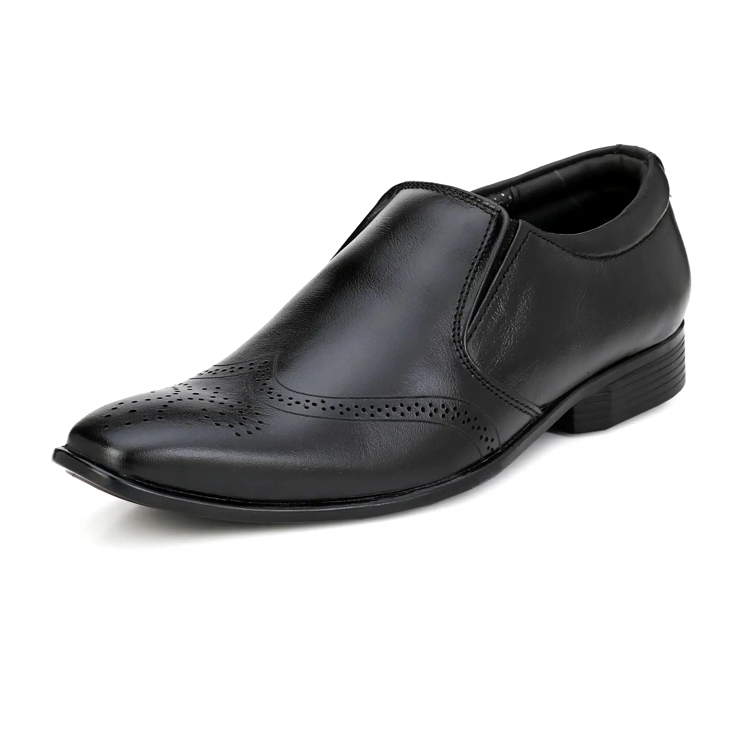 Pure Leather Wing Tip Slip On Brogue Shoes for Men