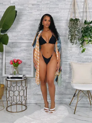 PVG089P - BRAIDED CORD TIE BIKINI SET