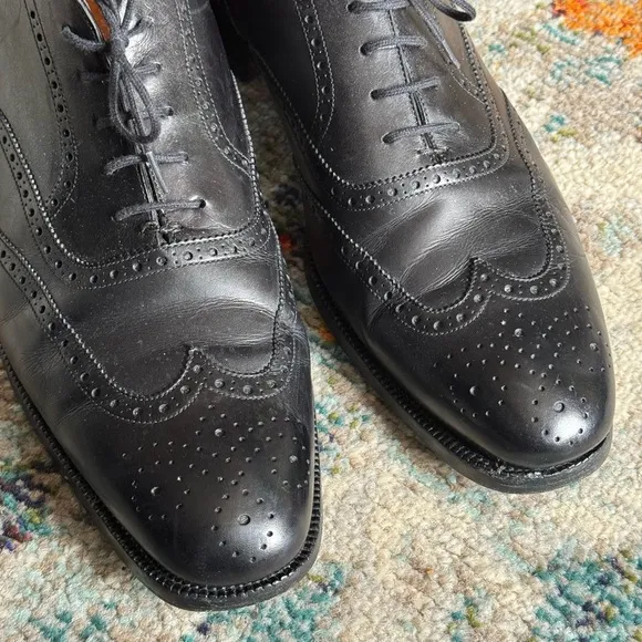 Ralph Lauren Black Leather Made in Italy Wingtips US 13