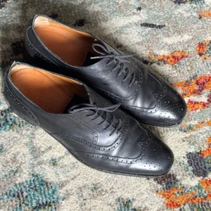 Ralph Lauren Black Leather Made in Italy Wingtips US 13