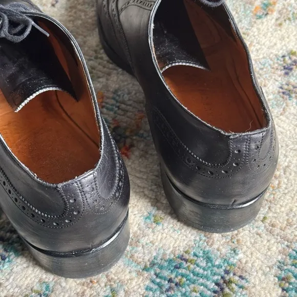 Ralph Lauren Black Leather Made in Italy Wingtips US 13