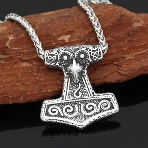 Raven Mjolnir Necklace