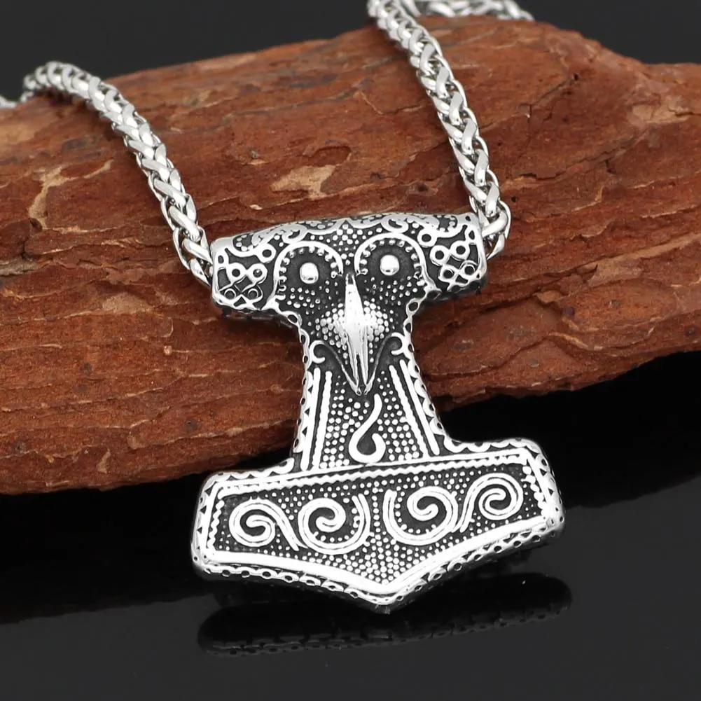 Raven Mjolnir Necklace