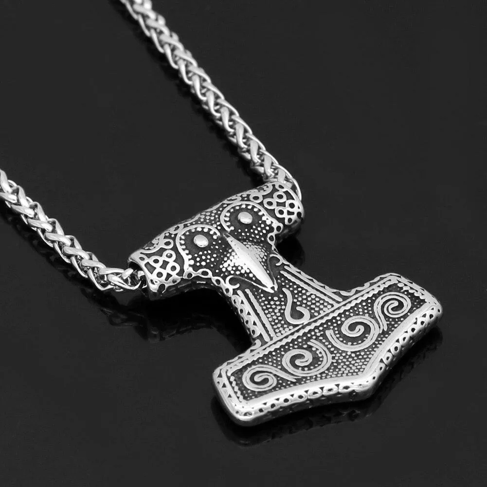 Raven Mjolnir Necklace
