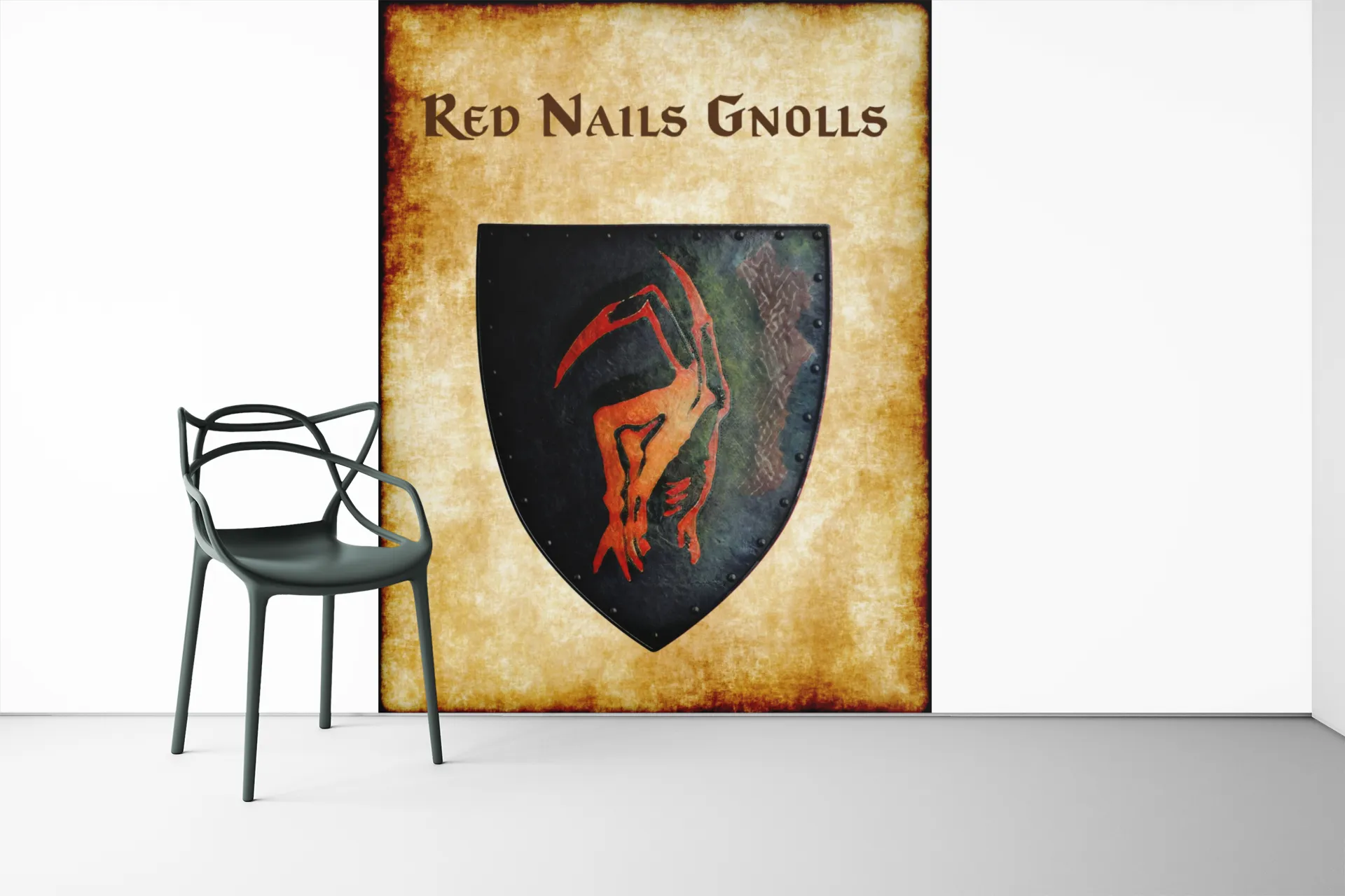 Red Nails Gnolls Heraldry of Greyhawk Anna Meyer Cartography Canvas Art Print