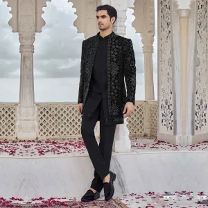 Regal Charcoal Black Jodhpuri for Men